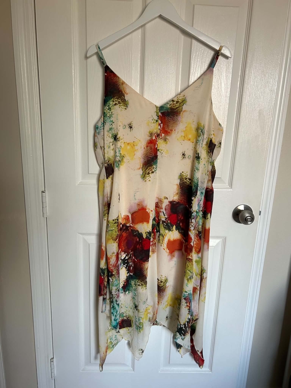 Spense Women’s Abstract Floral Handkerchief Hem Dress Size 10 Multicolor - Picture 2 of 4